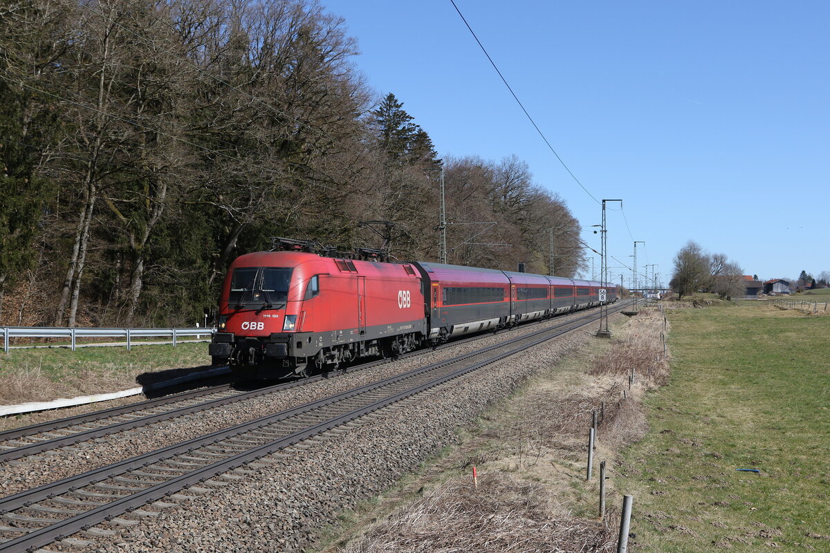 1116 130 war am 20. M�rz 2025 bei Hufschlag in Richtung Rosenheim unterwegs.