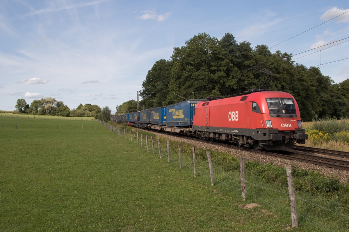 1116 194-2 mit dem  Walter-Zug  aus M�nchen kommend am 25. August 2015 bei Vogl.