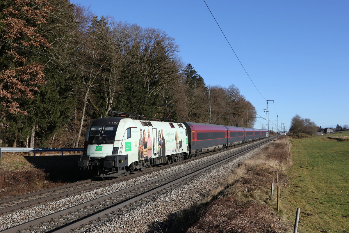 1116 2311  Bio Austria II  war am 18. Dezember 2025 bei Hufschlag auf dem Weg nach M�nchen.