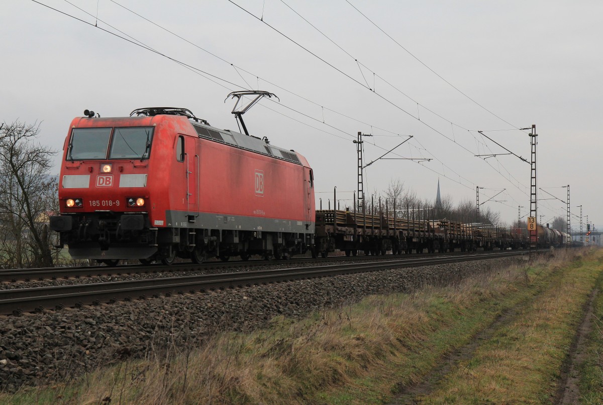 185 018-9 am 20. Februar 2014 bei Th�ngersheim.