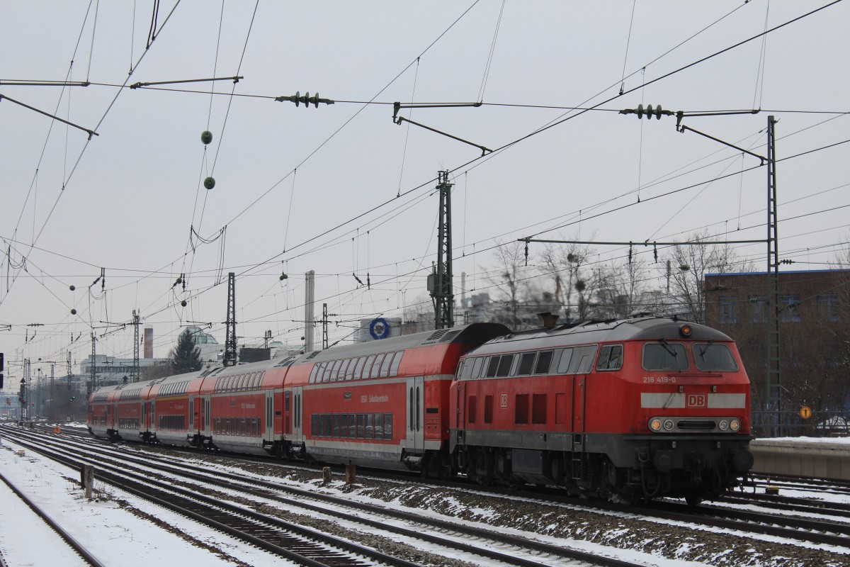 218 419-0 am 27. M�rz 2013 in M�nchen-Heimeranplatz.