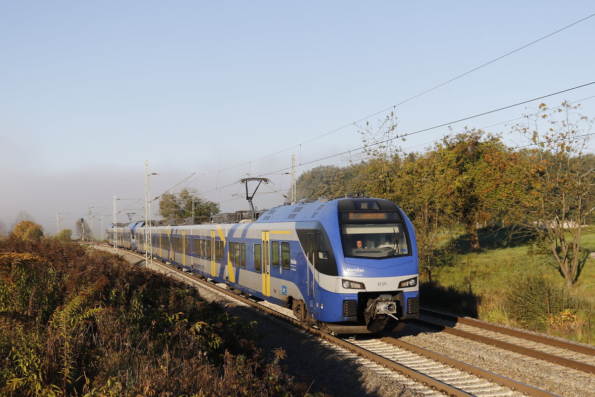 ET 311 am 10. Oktober 2018 bei Grabenst�tt.
