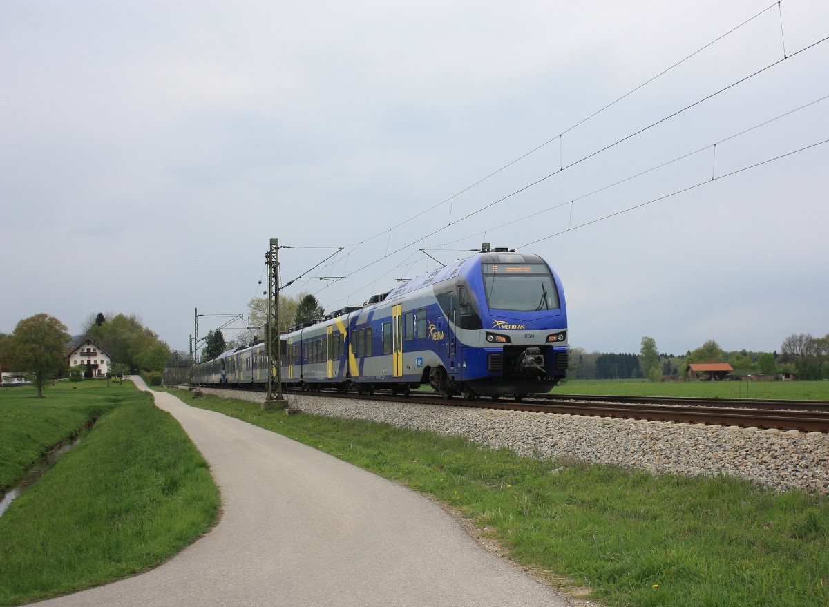 ET 313 am 18. April 2014 bei �bersee am Chiemsee.